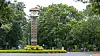 Students cycle past the Alumni Clock Tower on their way to lectures at the IIT Kharagpur campus. mrinalpal/Shutterstock.com