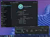 Plasma 6.4 showing the system info and a terminal window showing RAM usage of 1.5 GB at idle.