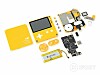 Playdate handheld game system torn to pieces, crank and all