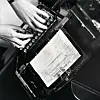 Staffer working Teleprinter, 1934. Picture courtesy of BT Heritage & Archives