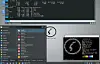 Neptune KDE desktop showing both Yakuake and xterm plus memory and disk usage.