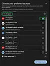 How to add preferred sources to Google Top Stories box