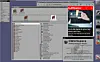 Window Maker Live desktop showing the GNUstep Workspace Manager, and behind it, Firefox showing the Register
