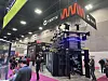 Located directly across from Nvidia's booth was datacenter physical infrastructure Vertiv vendor which had mocked up a datacenter aisle to show how their power and cooling tech could support the highest density deployments