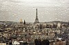 A view of Paris in the rain