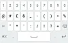 Swiftkey's symbols screen – and now, the parentheses keys have moved.