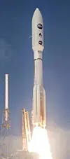 Jupiter spacecraft mounted atop bloody big rocket