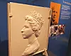 HM The Queen's head, cast in plaster, at the Postal Museum