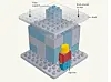 corner of a building. When a brick is placed on top, the roof will collapse onto the figurine. The researchers asked study participants to stabilise the structure so that it would support the brick above the figurine, and analysed the ways in which participants solved the problem.