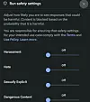 Screenshot of Gemini safety settings