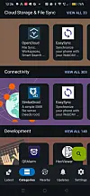 F-Droid allows search and install of open source Android apps