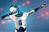 A robot 'dabbing'