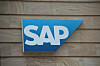 SAP logo on a wooden board