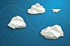Illustration of flying through Cloud and SaaS