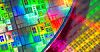 Two completed silicon wafers