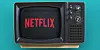 Netflix logo on an old TV