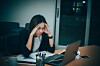 Stressed looking business person.