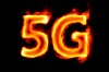 Burning 5G against dark background