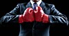Businessman boxer