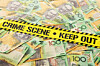 Australian money at a crime scene
