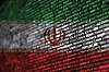 Iranian flag made out of computer code