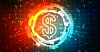 Illustration of a digital dollar