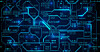 Illustration of a fictional sci-fi-style network map