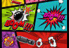 Stuff blowing up, comic book style