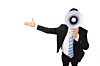 Man with megaphone
