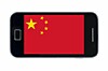 Smartphone showing Chinese flag