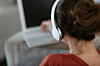 listening to podcasts