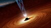 Black hole - spaghetti visualisation. Artist's impression.  NASA/JPL-Caltech, CC BY-SA