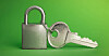 A key and a padlock
