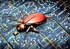 A bug on a circuit board