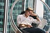 instagram model looking teen with a laptop