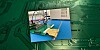 Combination of PCB background and bendy RISC-V chip