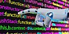 Robot hand pointing at code