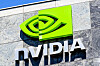 The Nvidia logo on a building