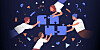 Illustration of people working together as a team to build a system