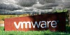 Illustration of rain clouds over the VMware logo