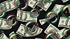 Illustration of $100 bills and bubbles floating in the air