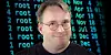 Combination of Linus Torvalds and some Linux terminal in the background