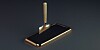 Shove embedded in golden smartphone