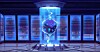 Illustration of a cube suspended in a data center: it represents weird but cool new technology