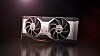 A rendering of AMD's Radeon RX 6700 XT graphics card.