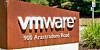 Close up of the VMware logo outside its HQ