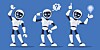 Illustration of three AI robots thinking about a problem