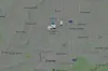 Gatwick Airport, as seen on Flight Radar 24 and pictured at 1600 GMT
