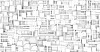 Abstract illustration of a complex architecture of squares and paths leading to them