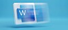 Microsoft Word icon in 3D with fast motion blur on it